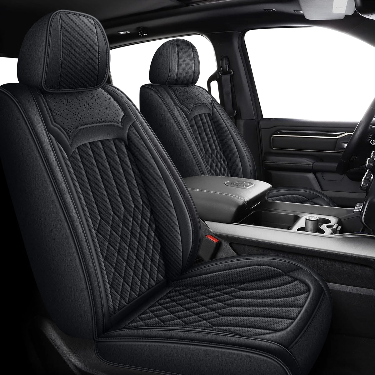 AOMSAZTO vehicle seat cover - Faux leather full set for Dodge RAM 1500 2500 3500 2012-2026