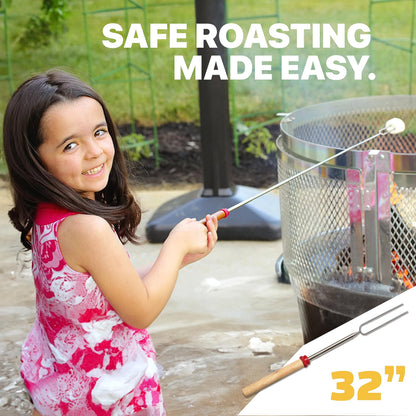 MalloMe marshmallow roasting fork — 32 inch long design for campfire fun