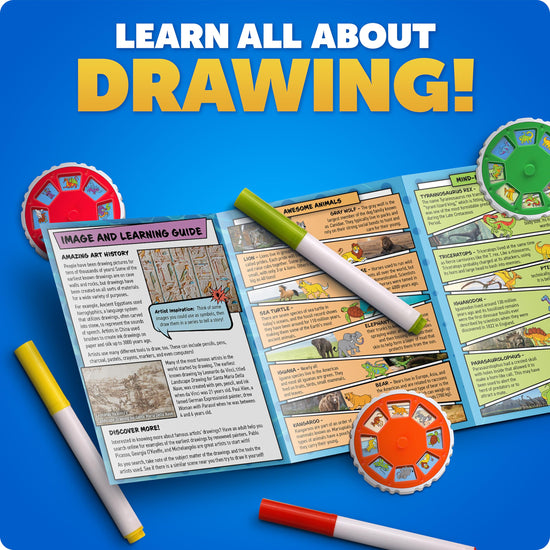 Art and craft kit — Blue Marble learn to draw projector with colorful markers and image discs