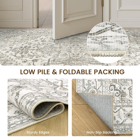 Area rugs — Boho non-slip washable for living room, bedroom, office, dining room