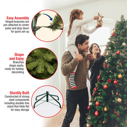 National Tree Company artificial tree — 7.5 ft unlit North Valley spruce with stand
