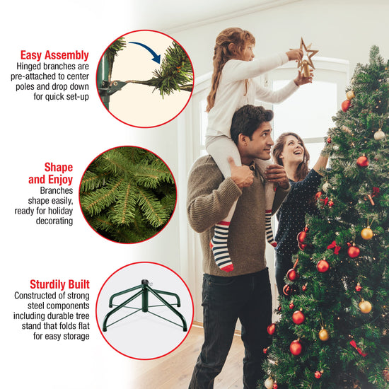 National Tree Company artificial tree — 7.5 ft unlit North Valley spruce with stand