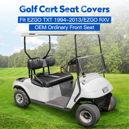 NOKINS golf cart seat covers — gradient diamond black and black design