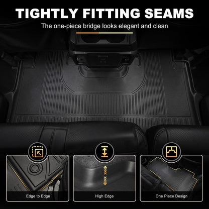 AOMSAZTO floor mats for Chevy Silverado and GMC Sierra with under-seat storage and bench seat