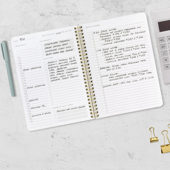 Planner — Undated daily journal for organizing tasks and boosting productivity
