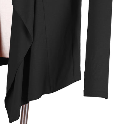 Urban CoCo women's drape front cardigan with long sleeves and irregular hem