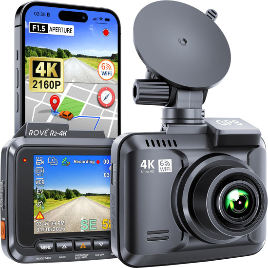 ROVE R2-4K dash cam — 4K UHD with built-in WiFi and GPS