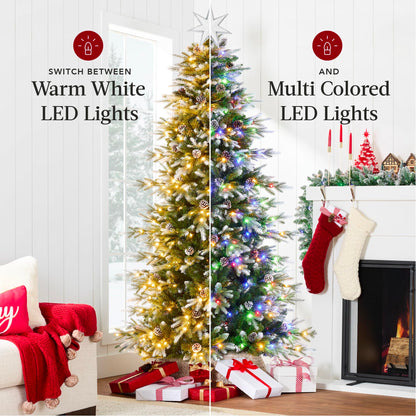 Artificial tree — Pre-lit slim aspen with multicolor LED lights