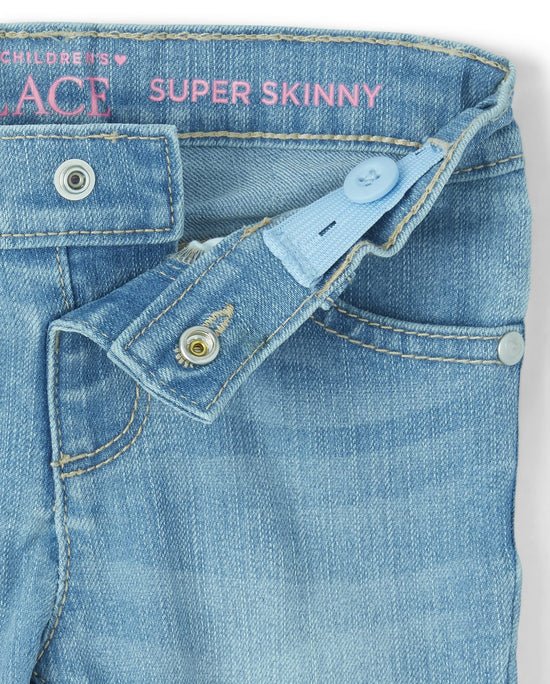 The Children's Place girls super skinny jeans - victory blue wash, size 4