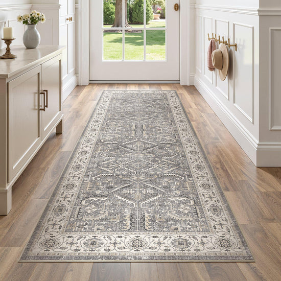 RUG — Washable, soft, large vintage design for indoor use