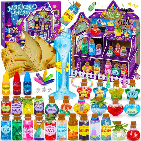 CARTELL fairy magic potions kit — 26 DIY mixed potion bottles for ages 6 and up
