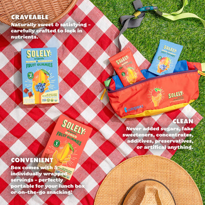 Fruit snacks — Organic whole fruit gummies with three ingredients
