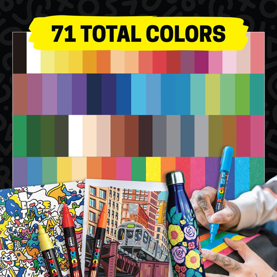 Uni Posca paint markers — 5M medium acrylic markers with reversible tips set of 29