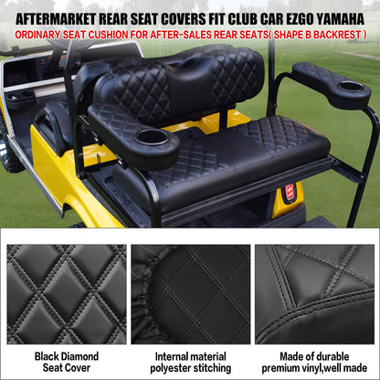 NOKINS Golf cart seat cover — No staples required with black stitching