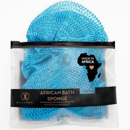 BELLANOMI bathing sponge — Authentic African net for gentle daily exfoliation