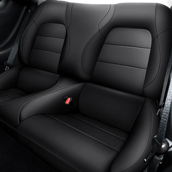 AOMSAZTO vehicle seat cover - Custom fit faux leather black for Ford Mustang 2015-2026