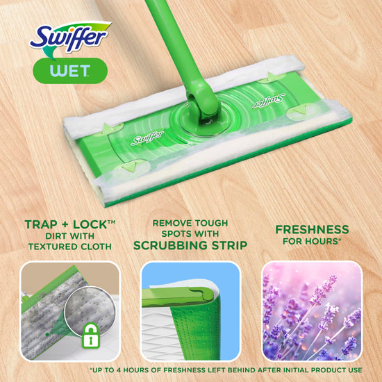 Surface cleaning wipe — Swiffer Sweeper Wet mopping cloth with Febreze lavender scent