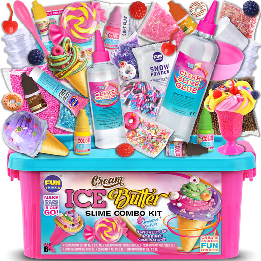 Toy slime kit — FunKidz ice cream soft slime making kit for kids ages 8-12