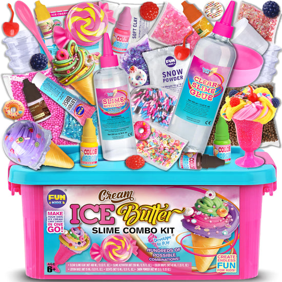 Toy slime kit — FunKidz ice cream soft slime making kit for kids ages 8-12