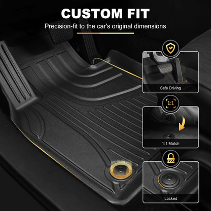 AOMSAZTO floor mats for Mazda CX9 7 seats 2016-2023, custom fit all weather liners, black