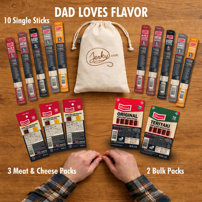 Jerky.com meat sticks variety pack - low sugar and high protein snacks for adults