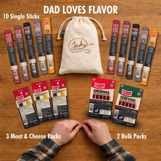 Jerky.com meat sticks variety pack - low sugar and high protein snacks for adults