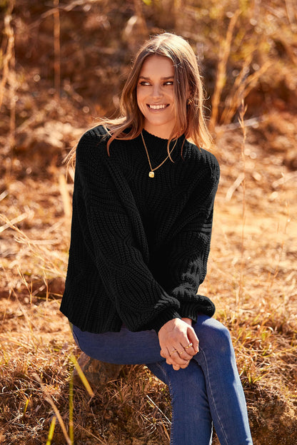 PRETTYGARDEN sweater — oversized cable knit pullover for women in fall and winter