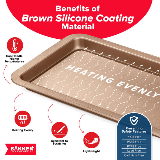 BAKKEN baking pan set — Commercial grade carbon steel with nonstick coating