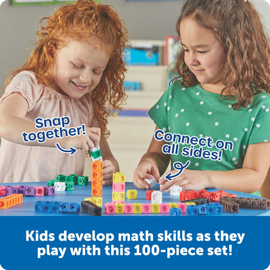Learning Resources MathLink cubes — set of 100 math manipulatives for kids 5+