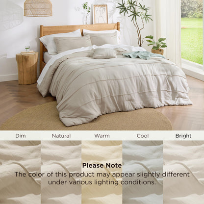 Bedsure bedding set — Pinch pleat design with down alternative comforter and pillows