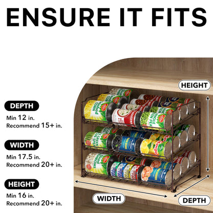 Simple Houseware can rack shelf - stackable design for space-saving organization.Simple Houseware shelf - stackable can rack for efficient storage.