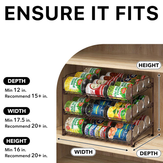 Simple Houseware can rack shelf - stackable design for space-saving organization.Simple Houseware shelf - stackable can rack for efficient storage.