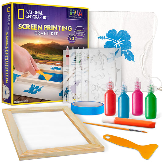 National Geographic art and craft kit — Silkscreen printing and loom weaving set