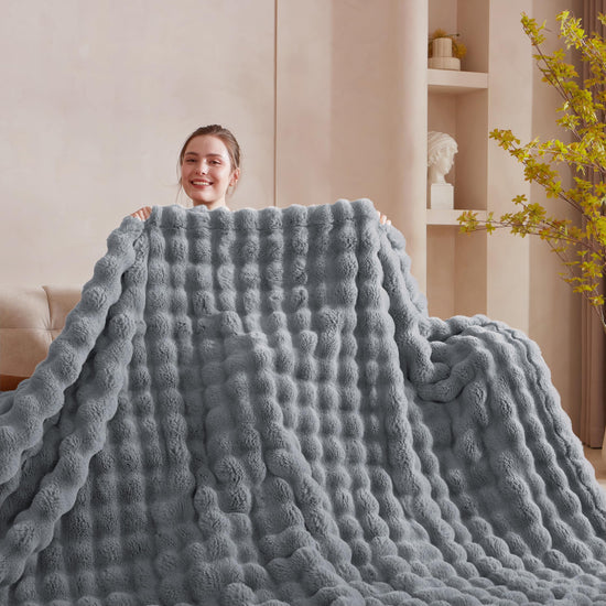 Serenhom throw blanket — soft cozy faux fur plush design for warmth and comfort