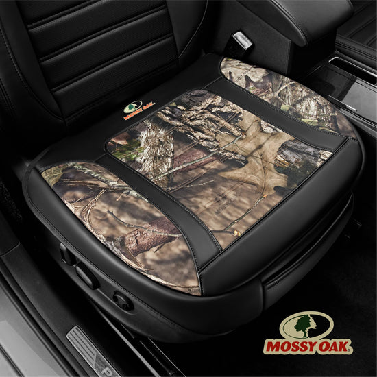 Mossy Oak vehicle seat cover — luxury faux leather with anti-slip design and storage bags