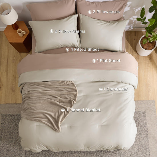 Bedsure bedding set — 8 piece with soft fleece microfiber blanket and sheets