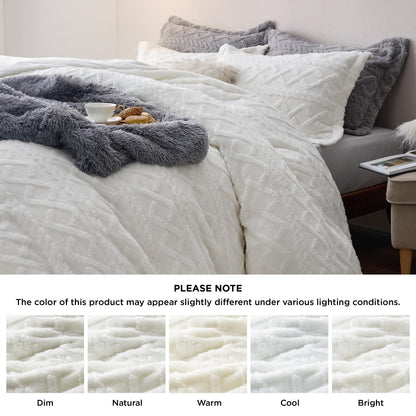 Bedsure duvet cover set — Fluffy flannel with 2 pillow shams and zipper closure