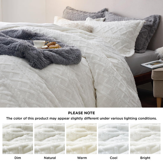 Bedsure duvet cover set — Fluffy flannel with 2 pillow shams and zipper closure