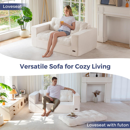 MAXYOYO sectional sofa with ottoman, flexible modular design for living room