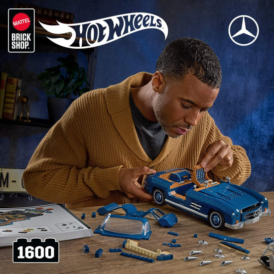 Mattel Brick Shop building set — Mercedes-Benz 300 SL with 1600 pieces and metal parts