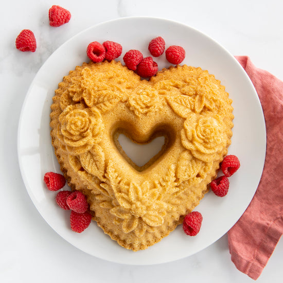 Nordic Ware baking pan — wildflower heart design