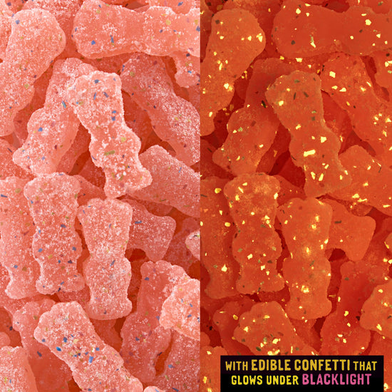 SOUR PATCH KIDS — Glow ups strawberry-watermelon gummy candy in bulk bags 12-3.08 oz bags.