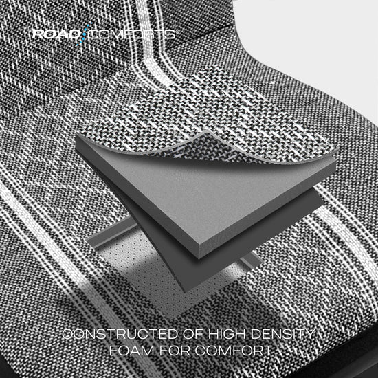 Road Comforts vehicle seat cover — Gray diamond jacquard fabric, airbag compatible