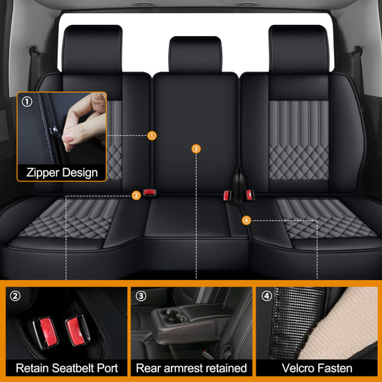 AOMSAZTO vehicle seat cover - faux leather full set for Dodge RAM trucks 2012-2026