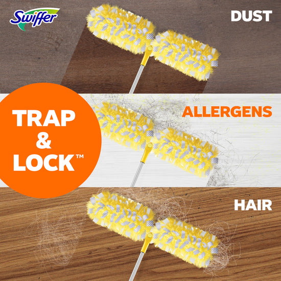 Swiffer duster kit — heavy duty starter kit with 8 refills and 6 ft extendable handle