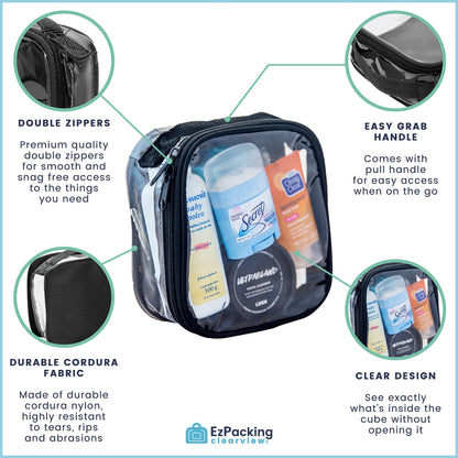 EzPacking cosmetic case — clear TSA approved travel toiletry bag for liquids