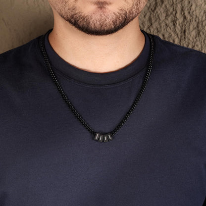 Ksopieah Custom Name Necklace for Men - Personalized Stainless Steel Dad Necklace with Names Fathers Day Christmas gift for Dad Husband Son (3 NAMES)