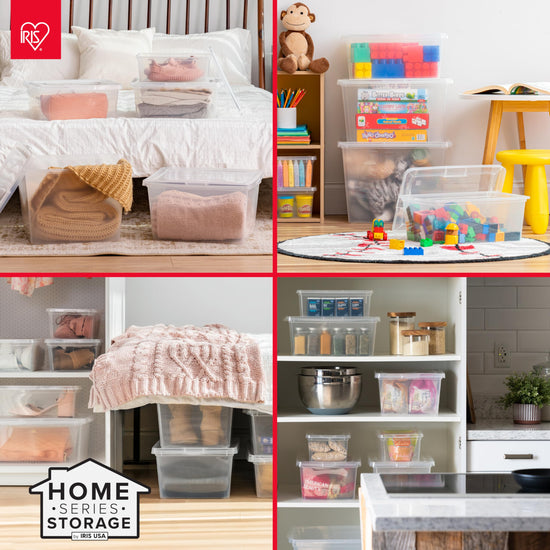 Storage box — BPA-free plastic with lid and stackable design from IRIS USA