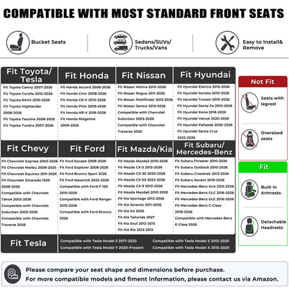 Black Panther vehicle seat cover — Diamond pattern embroidery and anti-slip design