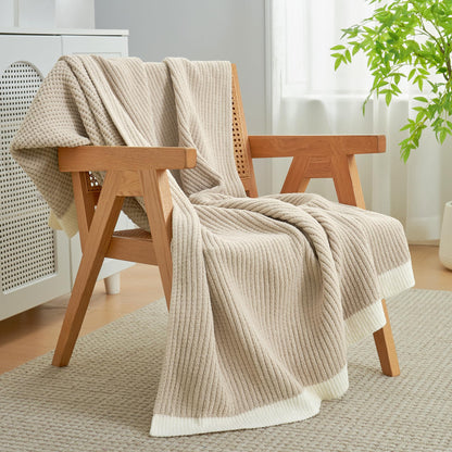 Chenille waffle weave throw blanket — reversible lightweight design by Amélie Home